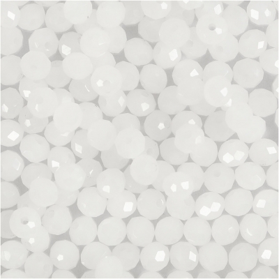 Facetperler, str. 3x4 mm, hulstr. 0,8 mm, frost, 100stk./ 1 pk.