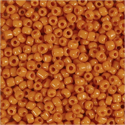 Rocaiperler, diam. 3 mm, str. 8/0, hulstr. 0,6-1,0 mm, orange, 500g/ 1 pk.