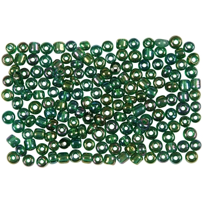 Rocaiperler, diam. 3 mm, str. 8/0, hulstr. 0,6-1,0 mm, grøn olie, 500g/ 1 pk.