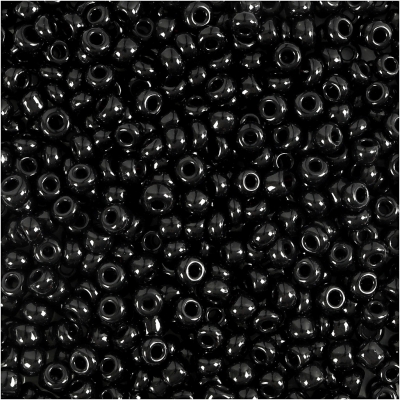 Rocaiperler, diam. 3 mm, str. 8/0 , hulstr. 0,6-1,0 mm, sort, 500 g/ 1 pk.