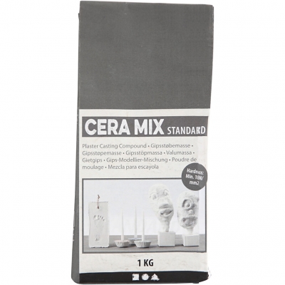 Cera-Mix Standard modelgips, lys grå, 1 kg