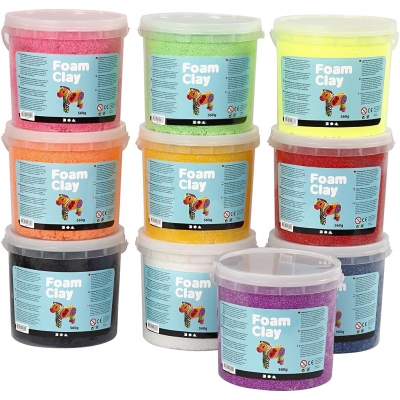 Foam Clay®, ass. farver, 10x560g/ 1 pk.