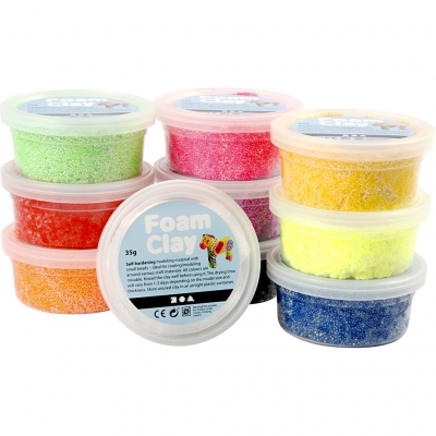 Foam Clay®, ass. farver, 10x35g/ 1 pk.