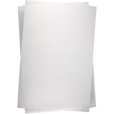 Krympeplast, ark 20x30 cm, tykkelse 0,3 mm, mat hvid, 10ark/ 1 pk.