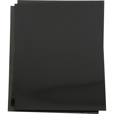Krympeplast, ark 20x30 cm, tykkelse 0,3 mm, mat sort, 10ark/ 1 pk.