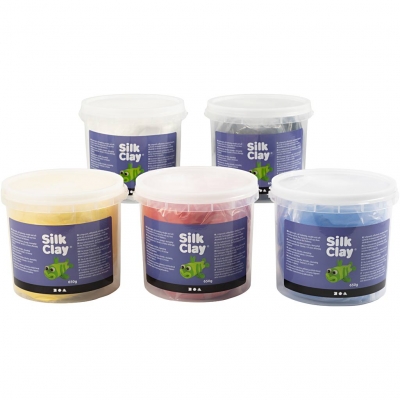 Silk Clay®, primærfarver, 5x650g/ 1 pk.