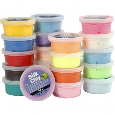 Silk Clay®, ass. farver, 20x40g/ 1 pk.