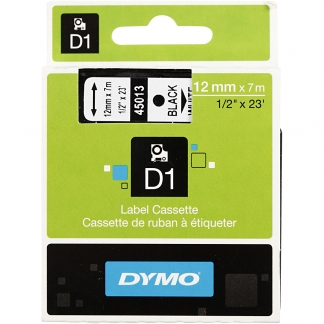 Dymo Tape, B: 12 mm, hvid, 7m/ 1 rl.