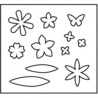 Skæreskabelon, blomster, str. 14x15,25 cm, tykkelse 15 mm, 1 stk.