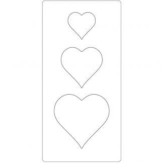 Skæreskabelon, hjerte, str. 15,2x30,37 cm, tykkelse 15 mm, 1 stk.