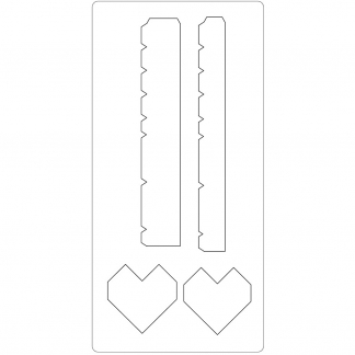 Skæreskabelon, hjerteboks, str. 15,2x30,37 cm, tykkelse 15 mm, 1 stk.