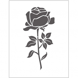 Prægeskabelon, rose, str. 11x14 cm, tykkelse 2 mm, 1 stk.