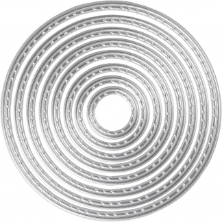 Skære- og prægeskabelon, cirkler, diam. 1,5-7 cm, 1 stk.