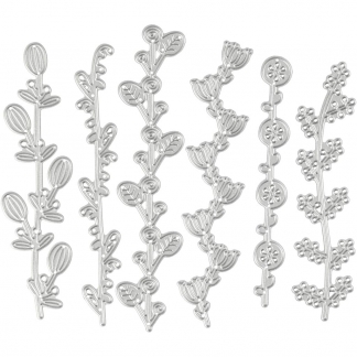 Skære- og prægeskabelon, blomsterranker, str. 143x123 mm, 1 stk.