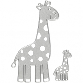 Skære- og prægeskabelon, giraf, str. 54x92+21x35 mm, 1 stk.
