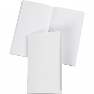 Notesbog, str. 9,5x16,6 cm, blank, 32 , 100 g, hvid, 1 stk.