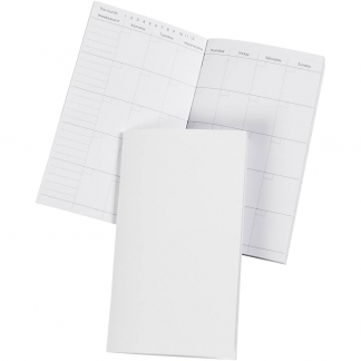 Notesbog, str. 9,5x16,6 cm, 34 , 100 g, hvid, 1 stk.