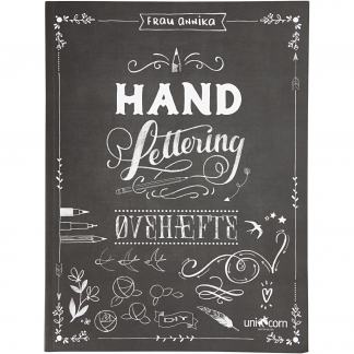 Øvehæfte til 'Hand Lettering', str. 21x28 cm, tykkelse 1 cm, 63 , 1 stk.