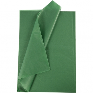 Silkepapir, 50x70 cm, 17 g, grøn, 10 ark/ 1 pk.