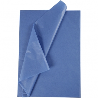 Silkepapir, 50x70 cm, 17 g, blå, 10 ark/ 1 pk.