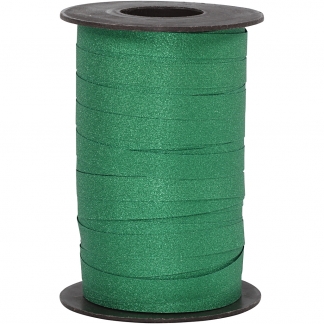 Gavebånd, B: 10 mm, glitter, grøn, 100 m/ 1 rl.