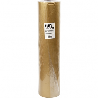 Gavepapir, B: 50 cm, 60 g, guld, 100m/ 1 rl.