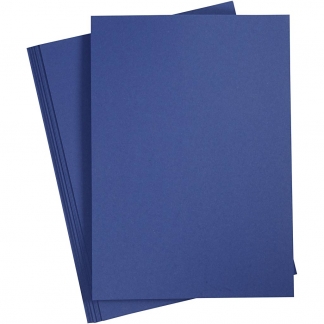 Karton, A4, ark 210x297 mm, 180 g, mørk blå, 20ark/ 1 pk.