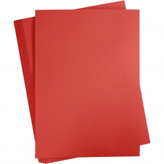 Karton, A2, ark 420x594 mm, 180 g, rød, 100ark/ 1 pk.