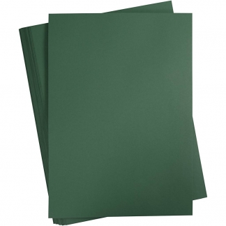 Karton, A2, ark 420x594 mm, 180 g, mørk grøn, 100ark/ 1 pk.