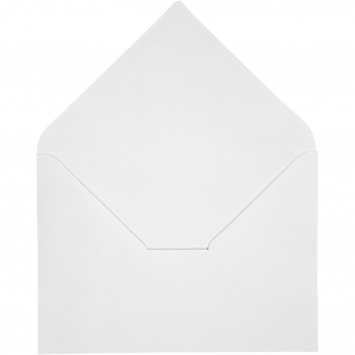 Kuvert, hvid, str. 11,5x16 cm, 100 g, 10stk.