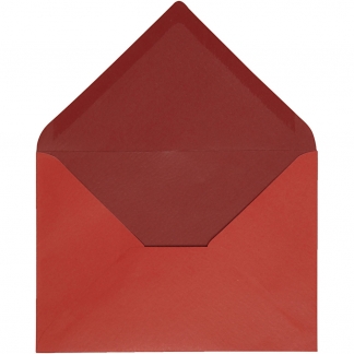Kuvert, kuvert str. 11,5x16 cm, 100 g, rød/vinrød, 10stk./ 1 pk.