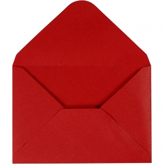 Kuvert, kuvert str. 11,5x16 cm, 110 , rød, 10 stk./ 1 pk.