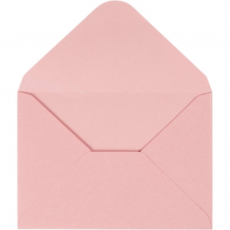 Kuvert, kuvert str. 11,5x16 cm, 110 , lyserød, 10 stk./ 1 pk.