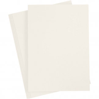 Karton, A4, ark 210x297 mm, 220 g, råhvid, 10 stk./ 1 pk.