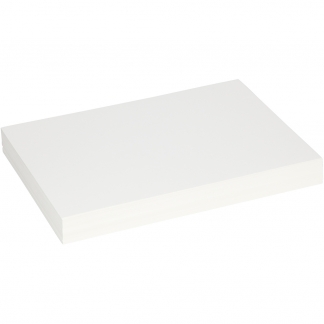 Falsekarton, 25,5x36 cm, tykkelse 0,4 mm, 250 g, hvid, 100 ark/ 1 pk.