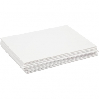 Skumkarton, A4, ark 210x297 mm, tykkelse 3 mm, hvid, 10 ark/ 1 pk.