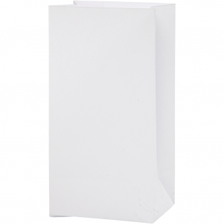 Papirposer, H: 17 cm, str. 6x9 cm, 80 g, hvid, 10 stk./ 1 pk.