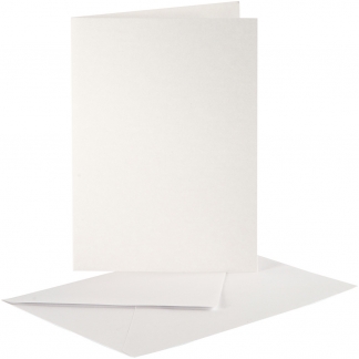 Perlemorskort og kuvert, kort str. 10,5x15 cm, kuvert str. 11,5x16,5 cm, creme, 10 sæt/ 1 pk.