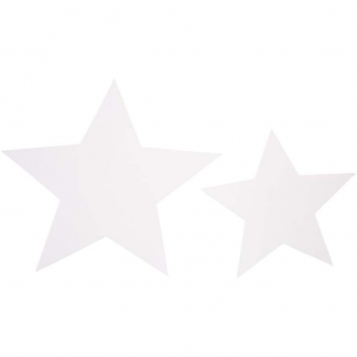 Stjerner, str. 7,3+10 cm, 240 g, hvid, 40 stk./ 1 pk.