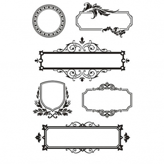 Silikonestempler, rammer med ornamenter, 11x15,5 cm, 1 ark