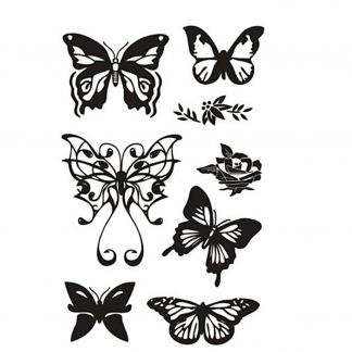 Silikonestempler, sommerfugle, 11x15,5 cm, 1 ark