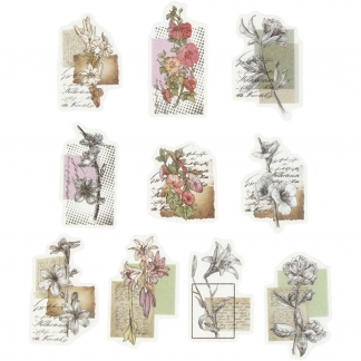 Washi stickers, flora, str. 30-43 mm, 30 stk./ 1 pk.