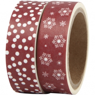 Masking Tape, iskrystaller og prikker, B: 15 mm, 2x5m/ 1 pk.