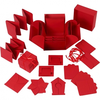 Explosion box, str. 7x7x7,5+12x12x12 cm, rød, 1 stk.