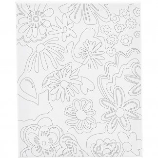 Malerlærred med print, Blomster, D: 1,6 cm, str. 24x30 cm, 360 g, 1stk./ 1 stk.