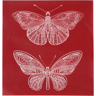 Screen stencil, sommerfugl, 20x22 cm, 1 ark