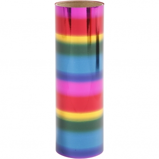 Dekorationsfolie, B: 15,5 cm, tykkelse 0,02 mm, regnbuefarver, 50 cm/ 1 rl.