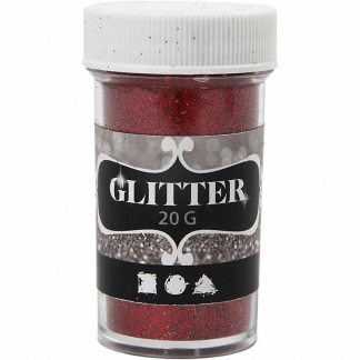 Glitter, rød, 20 g/ 1 ds.