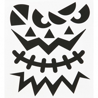 Stickers, halloween - store ansigter, ark 15x16,5 cm, 1 ark