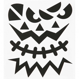 Stickers, halloween - store ansigter, 15x16,5 cm, 1 ark